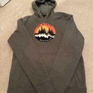 Men's Green Hunter Hoodie with Graphic Design